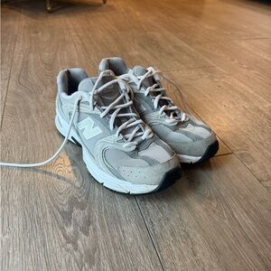New Balance Gray Suede Mesh Low-Top Sneakers